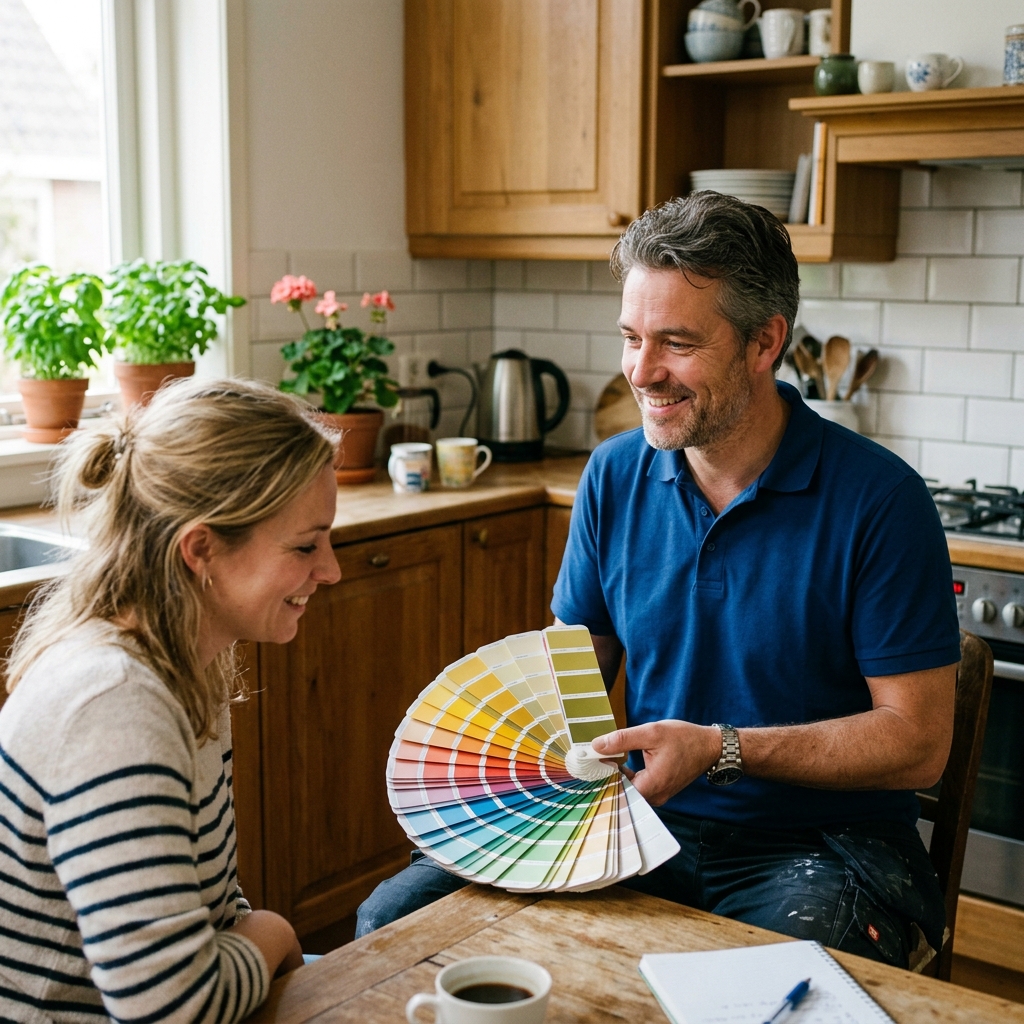 Kleuradvies aan keukentafel